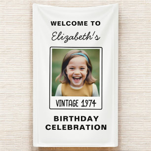 Vintager Meilenstein Geburtstag Foto Keepake Banner