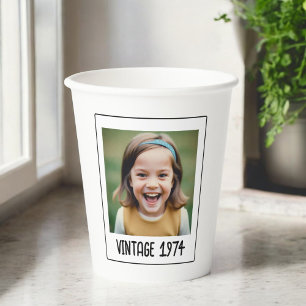 Vintager Meilenstein Geburtstag Foto Keepake Pappbecher