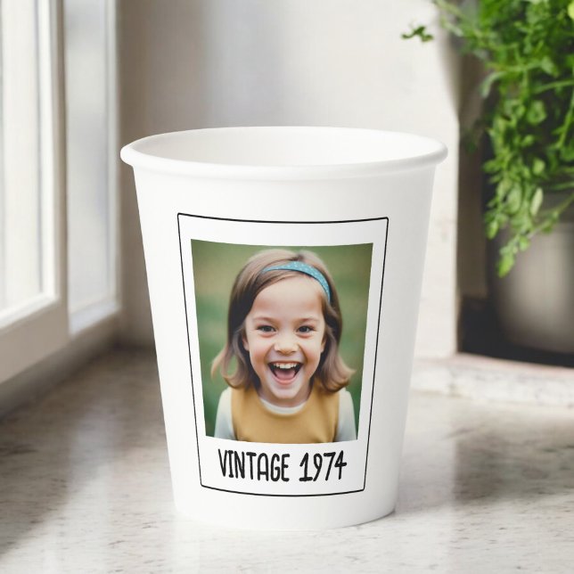 Vintager Meilenstein Geburtstag Foto Keepake Pappbecher (Von Creator hochgeladen)