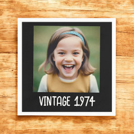 Vintager Meilenstein Geburtstag Foto Keepake Serviette