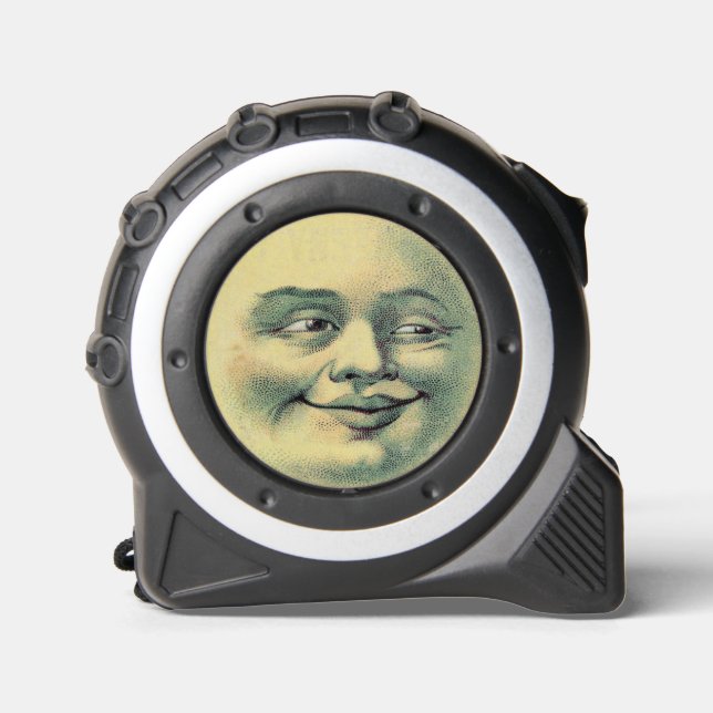 Vintager Mensch auf dem Mond Maßband (Vorderseite)