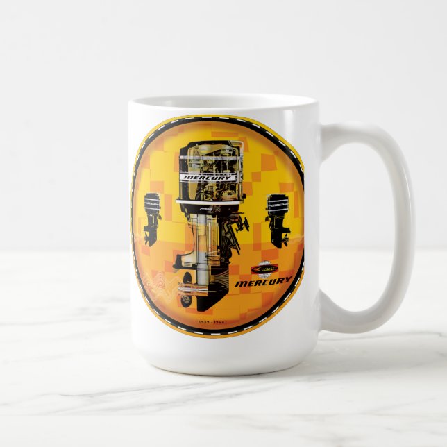Vintager Mercury Außenboard-Motor - Zeichen Tasse (Rechts)