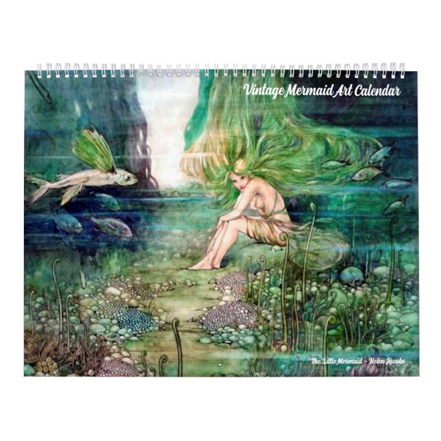 Vintager Mermaid Art Calendar Kalender (Titelbild)