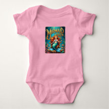 Vintager Mermaid Cartoon Baby Retro Ocean Girls