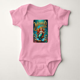 Vintager Mermaid Cartoon Baby Retro Ocean Girls Strampler