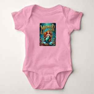 Vintager Mermaid Cartoon Baby Retro Ocean Girls Strampler