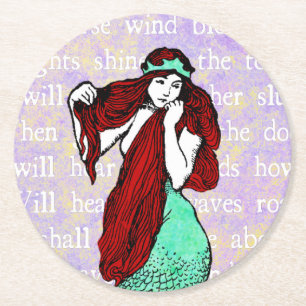 Vintager Mermaid Paper Untersetzer