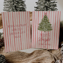 Vintager Merry & Bright Red Stripes Weihnachtsbaum