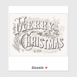 VINTAGER MERRY CHRISTMAS TRANSPARENT STICKER
