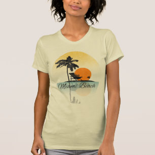 Vintager Miami- BeachPalme-Silhouette-T - Shirt