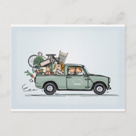 Vintager Mini-Lieferwagen Postkarte