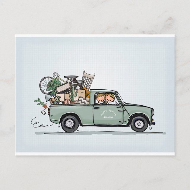 Vintager Mini-Lieferwagen Postkarte (Vorderseite)