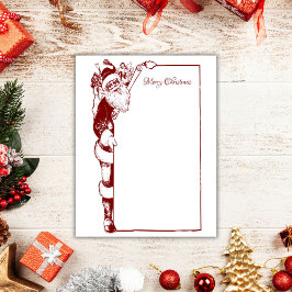 Vintager Minimalismus Weihnachten Red Santa Letter