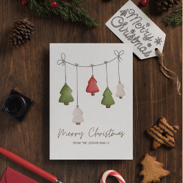 Vintager Minimalistischer froher Weihnachtsbaum Feiertagskarte