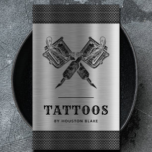 Vintager Minimalistischer Monochrome Tattoo Artist Visitenkarte