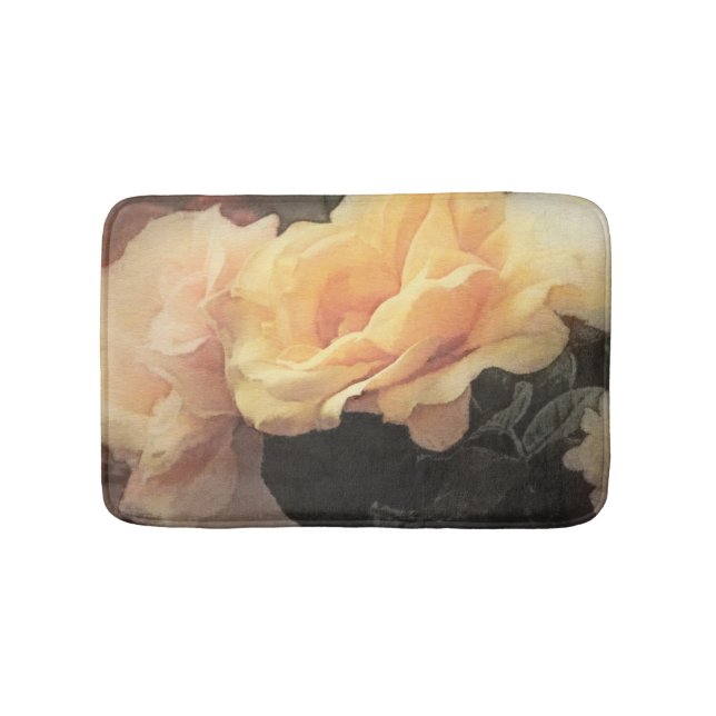 Vintager mit Blumenhintergrund der Kunst in den Badematte (Vorderseite)