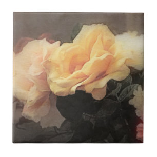 Vintager mit Blumenhintergrund der Kunst in den Fliese