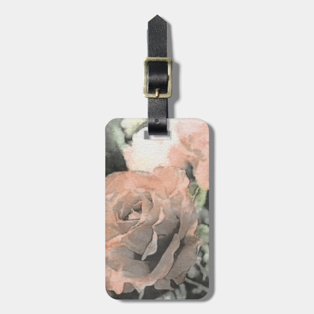 Vintager mit Blumenhintergrund der Kunst mit Gepäckanhänger (Vorderseite vertikal)