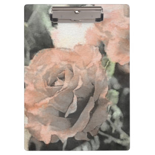 Vintager mit Blumenhintergrund der Kunst mit Klemmbrett
