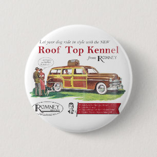 Vintager Mitt Romney HundeRetro Anzeige Button