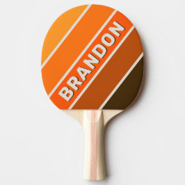 Vintager Mitternachtssonne fett gestreift mit Name Tischtennis Schläger
