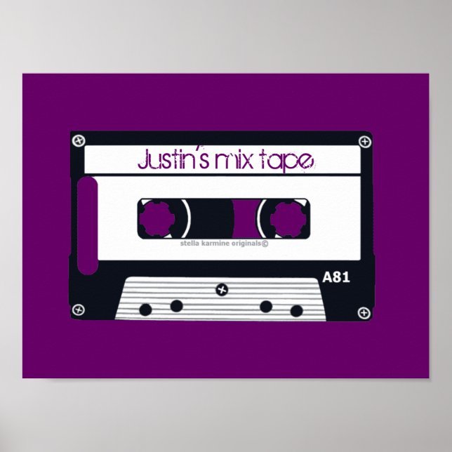VINTAGER "MIX TAPE" PERSONALISIERBARER POP ART POS POSTER (Vorne)