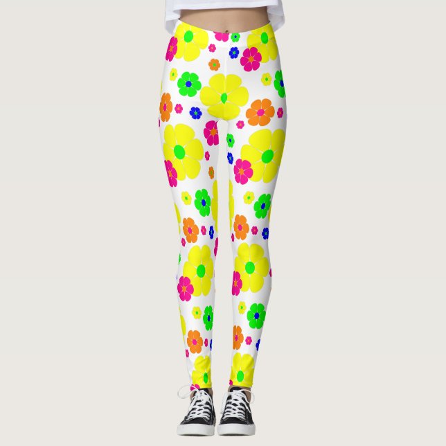 Vintager Mod-Blumengarten Leggings (Vorderseite)