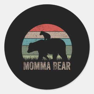 Vintager Momma Bear Funny Mothers Day Runder Aufkleber