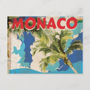 VINTAGER MONACO RACING REISEPOSTER POSTKARTE
