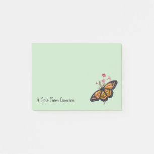 Vintager Monarch Butterfly Orange Grüne Tierwelt Post-it Klebezettel