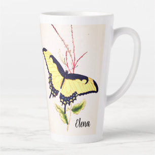 Vintager Monarch Butterfly Personalisierter Name Milchtasse