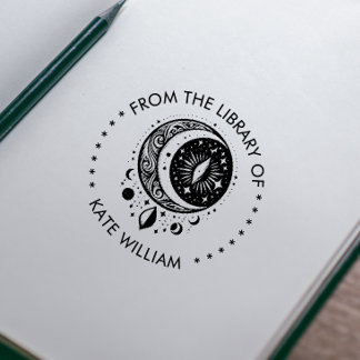 Vintager Mond aus der Bibliothek der Briefmarke Permastempel