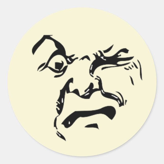 Vintager Mond Runder Aufkleber (Vorderseite)