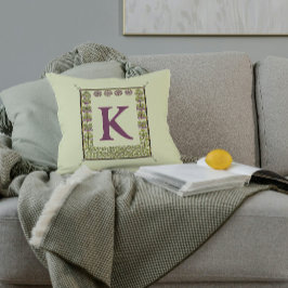 Vintager Monogramm-Letter-Rahmen Kissen