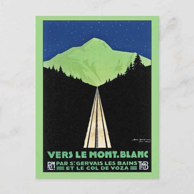 Vintager Mont-Blanc-Bahnhof Postkarte (Vorderseite)