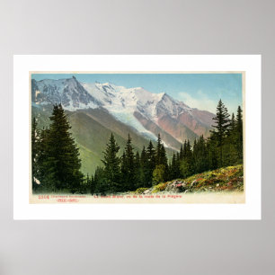 Vintager Mont-Blanc-Blick von der Flégère-Route Poster