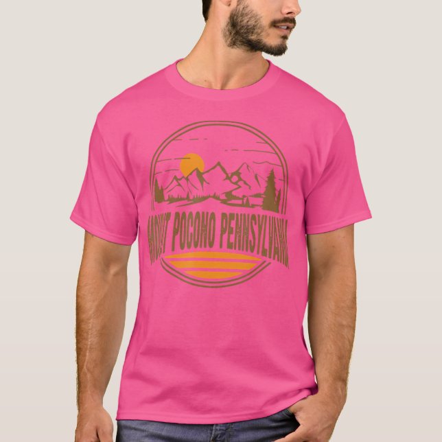 Vintager Monte Pocono Pennsylvania Wandern T-Shirt (Vorderseite)