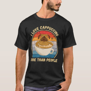 Vintager Mops I Liebe Cappuccino mehr als Menschen T-Shirt