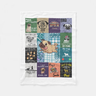 Vintager Mops Lover Gift, Idea Mops Eigentümer Bla Fleecedecke