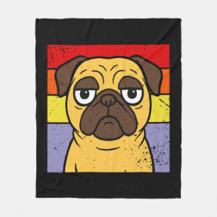 Vintager Mops Sarcastic Albern Puppy Dog Lover Spa Fleecedecke