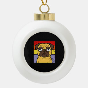 Vintager Mops Sarcastic Albern Puppy Dog Lover Spa Keramik Kugel-Ornament