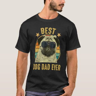 Vintager Mops Vater Brille Bester Hund Vater je Va T-Shirt