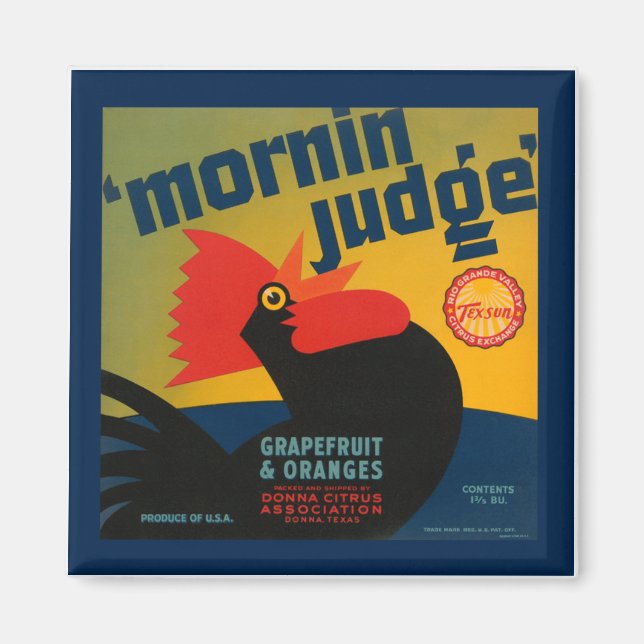 Vintager Morgenrichter Grapefruit & Orange Magneti Magnet (Vorne)