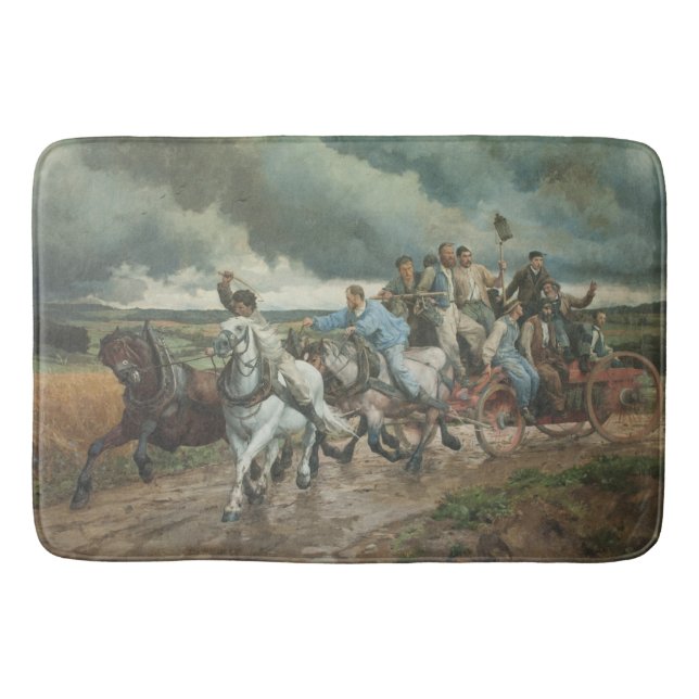 Vintager Motor (von Eugène Burnand) Badematte (Vorderseite)