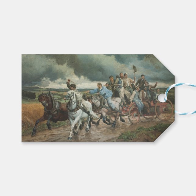 Vintager Motor (von Eugène Burnand) Geschenkanhänger (Vorderseite (Horizontal))