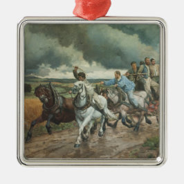 Vintager Motor (von Eugène Burnand) Ornament Aus Metall