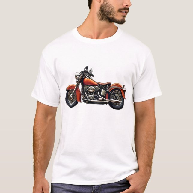 Vintager Motorrad-T - Shirt (Vorderseite)
