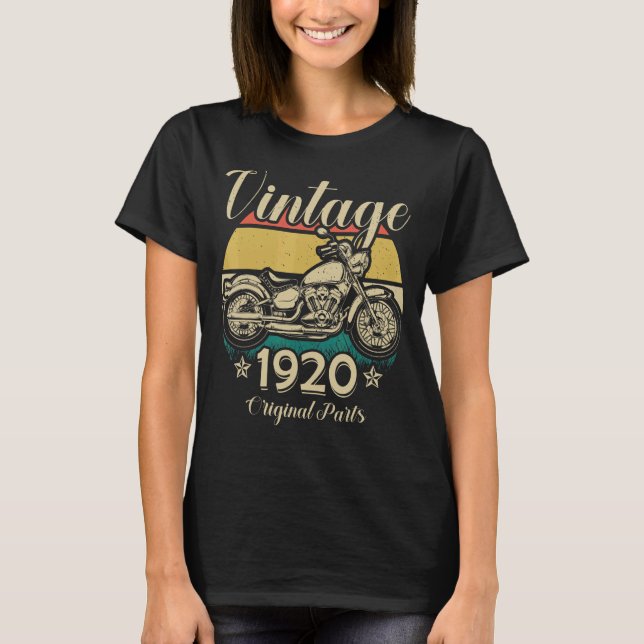 Vintager Motorradfahrer 1920 T-Shirt (Vorderseite)