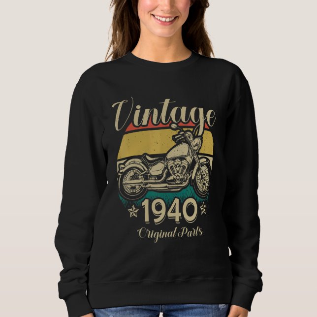 Vintager Motorradfahrer 1940 Sweatshirt (Vorderseite)