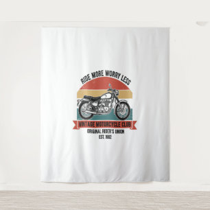 Vintager Motorradklub Est. 1982 Wandteppich